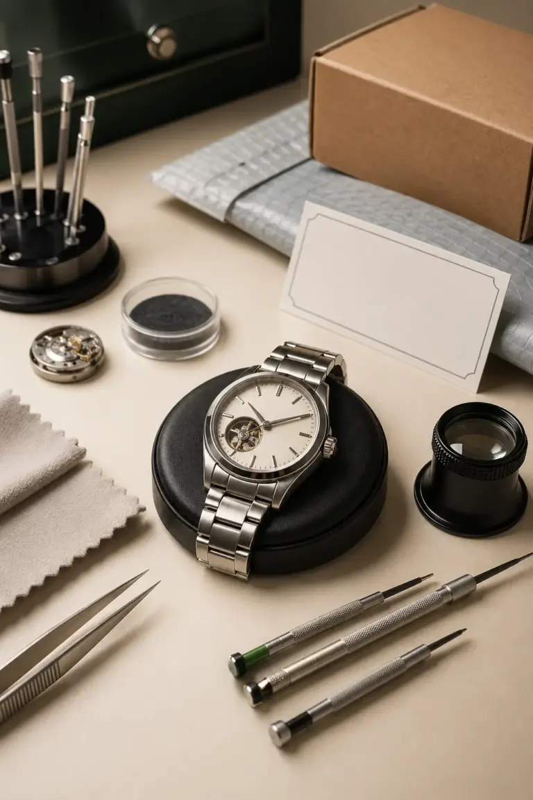 Mechanical watch service and mail-in repair preparation