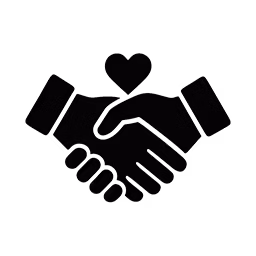 Handshake icon symbolizing trusted family-owned watch service